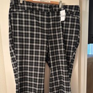 Lane Bryant Black and White Flare Plaid Pants